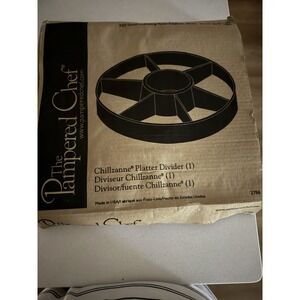 NOS Pampered Chef Chillzanne Platter #2786 Six Sections w/ Bowl Divider Insert